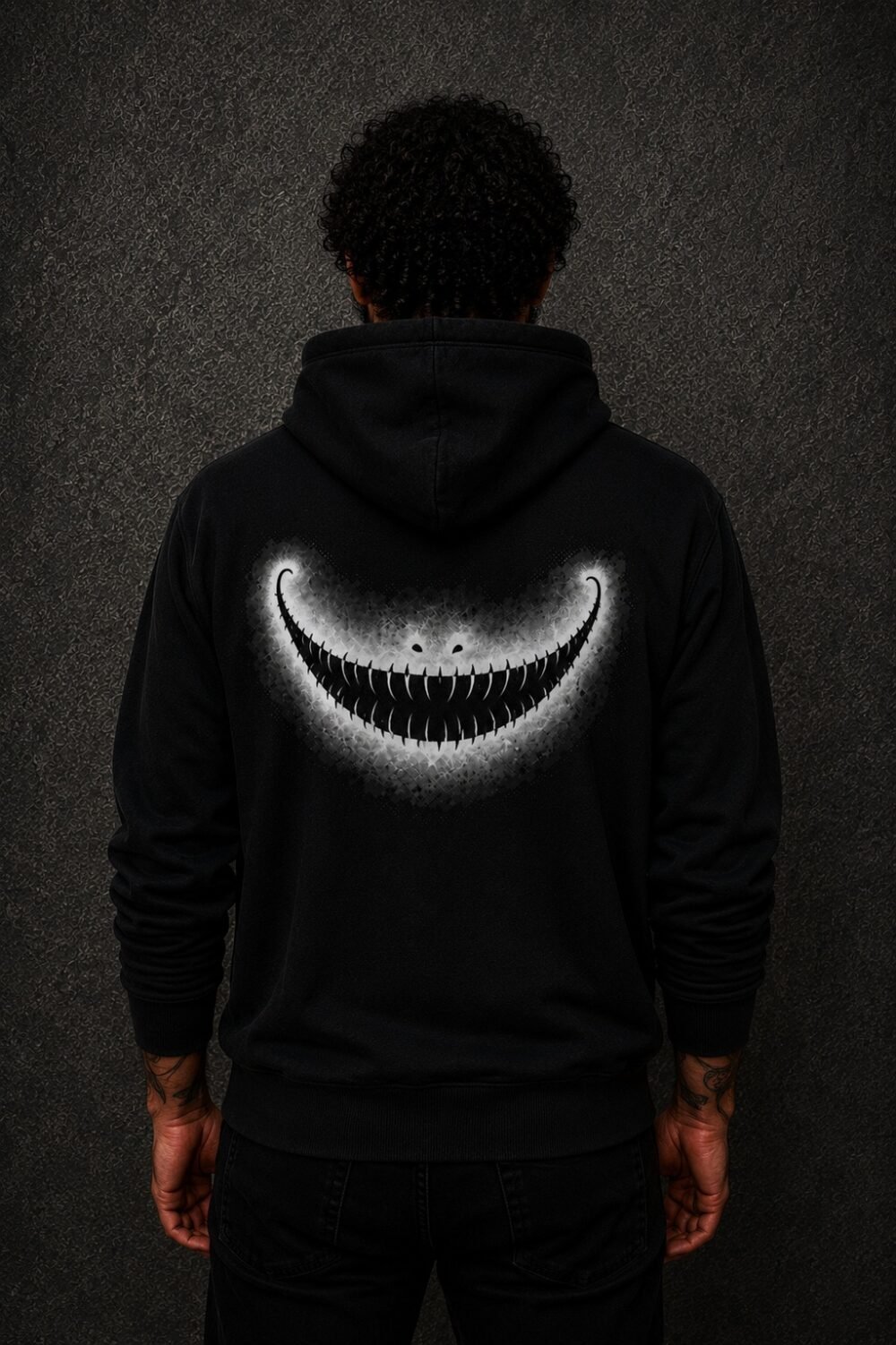 Stitched Smile Graphic Hoodie